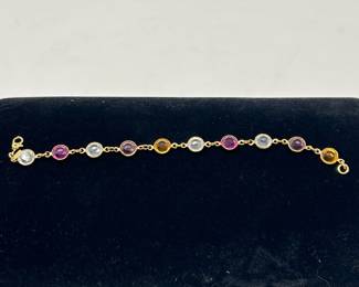 Multi-gemstone bracelet, $12