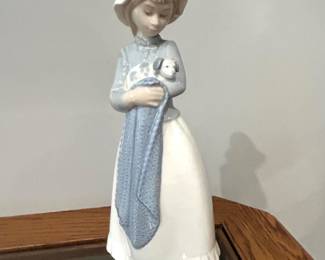 NAO Lladro girl with puppy, 10"H, $28