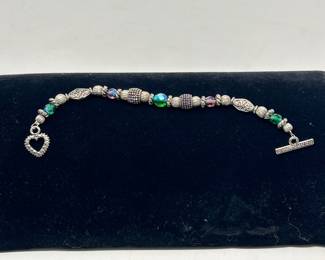 Silver beaded bracelet, $12