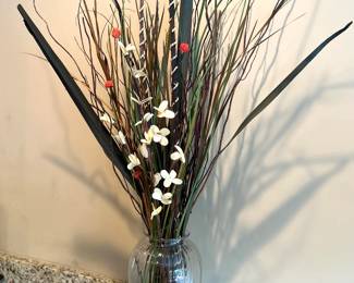 Vase w/long floral & greenery, 43"H, $34