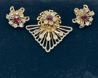 Vintage pin and clip on earrings, $18