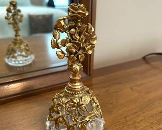Antique Mason Rose Gold Ormolu filigree perfume bottle, (1940's) $40
