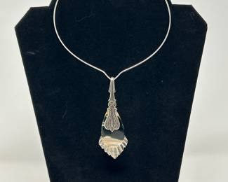 Handmade necklace with pendant on chocker, $12