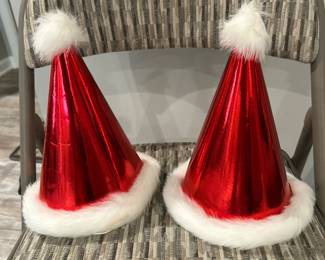 2 Santa cone hats, $4
