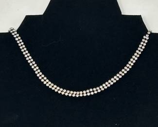 Vintage CZ double-strand necklace, $10