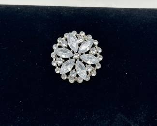 CZ round floral style pin, $12