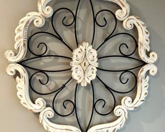 White metal wall decor, 29"H x 26", $20