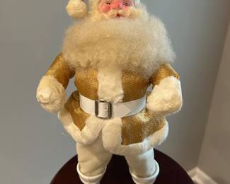 Vtg gold santa, 15"H, $12