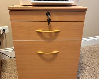 Printer cabinet w/file drawer, 18.5"W x 18"D x 24.5"H, $75