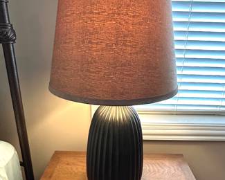 Black table lamp, 2 available, 30"H, $32 each.