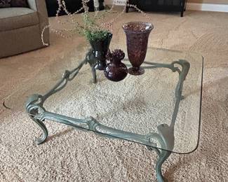 Glass top cocktail table,40" x 40" x 15"H, $145