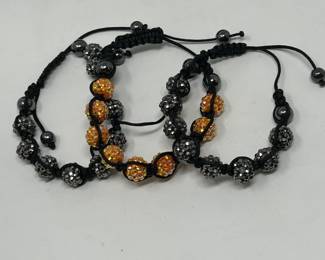 Black & orange sparkle bracelet set - perfect for Halloween, $12