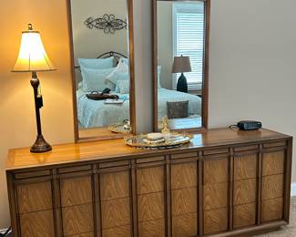 Vtg Dresser w/mirrors, 76"W x 19"D x 29"H, $375