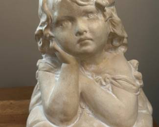Girl bust with head on hand, 7.5"H x 6"W, $14