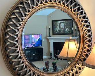Round decorative mirror, 45"D, $58