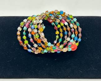Multi color, multi strand beaded bracelet, $10