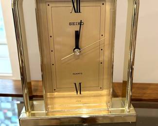 Seiko table clock, 7"H x 6", $18