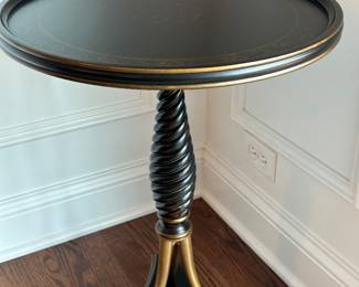 Beautiful Black & gold round accent table, 18"D x 25"H, $148