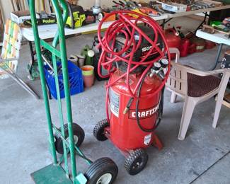 Nice Craftsman Air Compressor and 2 Wheel Hand Truck!