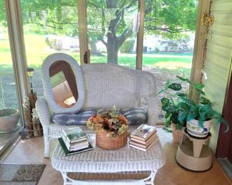 Great Wicker Loveseat and Coffee Table!