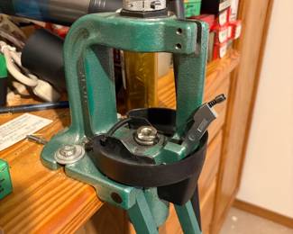 an RCBS Rock Chucker single-stage reloading press