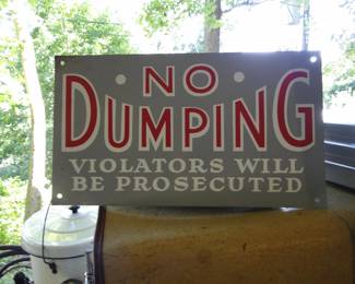 No Dumping sign