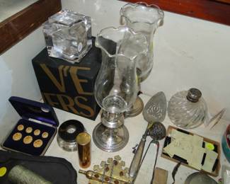 Old perfume bottles, some sterling