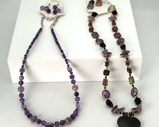 Natural Stone Necklace and Earring Sets