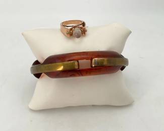 Moonstone Ring and Lucite Bracelet