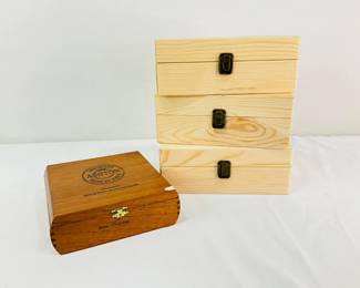 Ashton Churchill Cigar Box and Wood Compartment Boxes