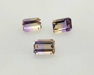 Emerald Cut Ametrine Gemstones