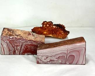 Banded Agate Bookends and Agatized Coral