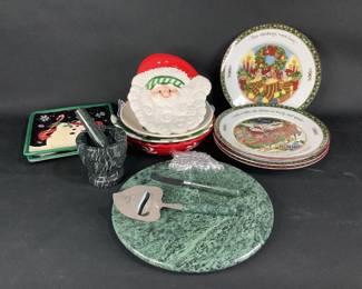 Green Marble Cheese Platter, Marble Mortar & Pestle, Christmas Plates and More