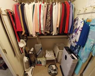 Shark air purifier, Orek Vacuum, Shark upright vacuum, small rechargeable Shark vacuum, Roomba, ladies clothing (mostly Med top, 8 pant, 7 shoe)