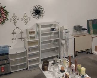 craft storage, shelving, drop leaf crafting table, storage cabinets