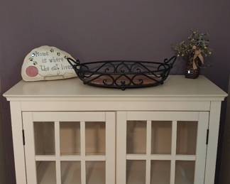 cream glass front cabinet