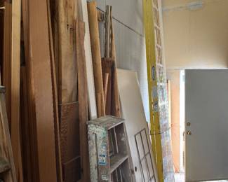 wood and step ladders