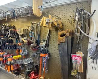 tons of clamps, handsaws