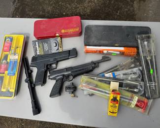 air pistols and gun cleaning equipment