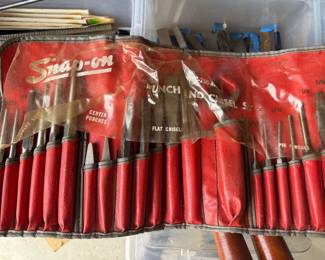 Snap-on punch and chisel set
