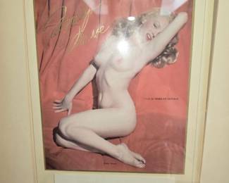 Authentic 1955 Marilyn Monroe Signed “Golden Dreams” Calendar, boldly hand-signed “Marilyn Monroe” in metallic gold across Tom Kelley’s iconic 1949 nude photograph. This original period calendar features January 1955 with December 1954 and February 1955 reference calendars below and an ornate gold-filigree display mount associated with the Baumgarth calendar production.