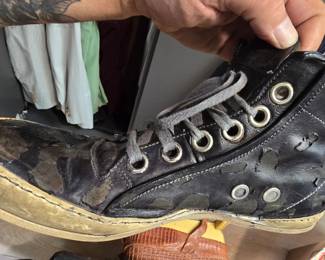 A1923 A DICIANNOVEVENTITRE Leather Sneakers Shoes Black High Top 43 10 Lace Up