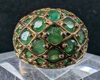 Sterling Silver Peridot Gemstone Ring, Size 7, And Sterling Silver Green Gemstone Ring