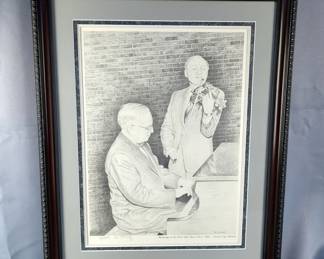 Al Kennedy Signed Pencil Sketch Print Of President Harry S. Truman, Numbered 719/1400, Titled “Backstage At The Music Hall, March 22nd, 1958 - Kansas City, Missouri” 