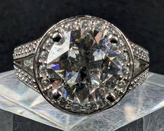 Sterling Silver And Cubic Zirconia Gemstone Ring, 925 Silver