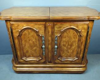 intage Drexel Buffet Server On Wheels With Expandable Top, Single Drawer And Shelf, 31.5" x 45" x 18.5", Top Expanded 63" Long 