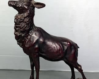 Metal Stag Figurine On Base, 15" x 12" x 3" 