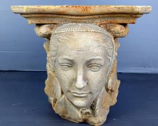 Neoclassical Style Cast Plaster Architectural Corbel Wall Shelf, Approx 9.5" x 11" x 7"