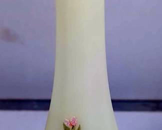 Fenton Uraniam Hand Painted Bud Vase, 7"