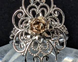 10K Gold Wire Flower Design Ring